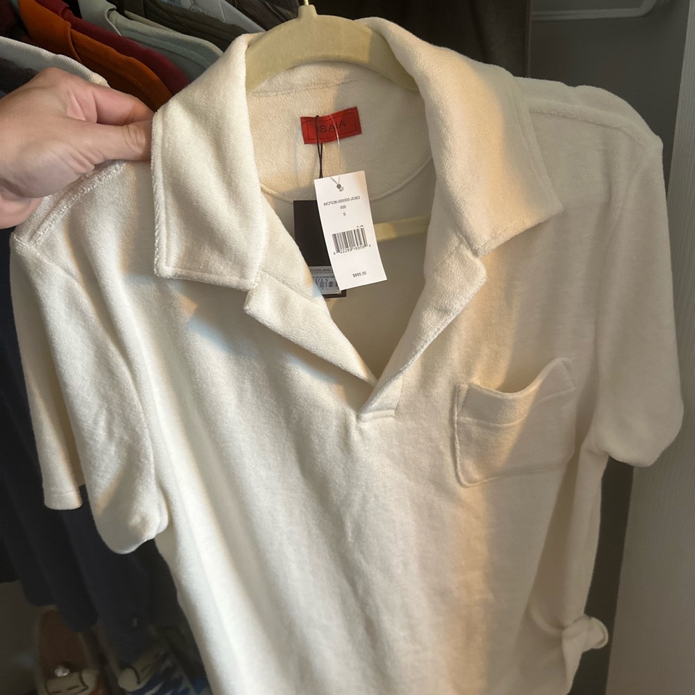 Isaia small silk Men's Cream Shirt